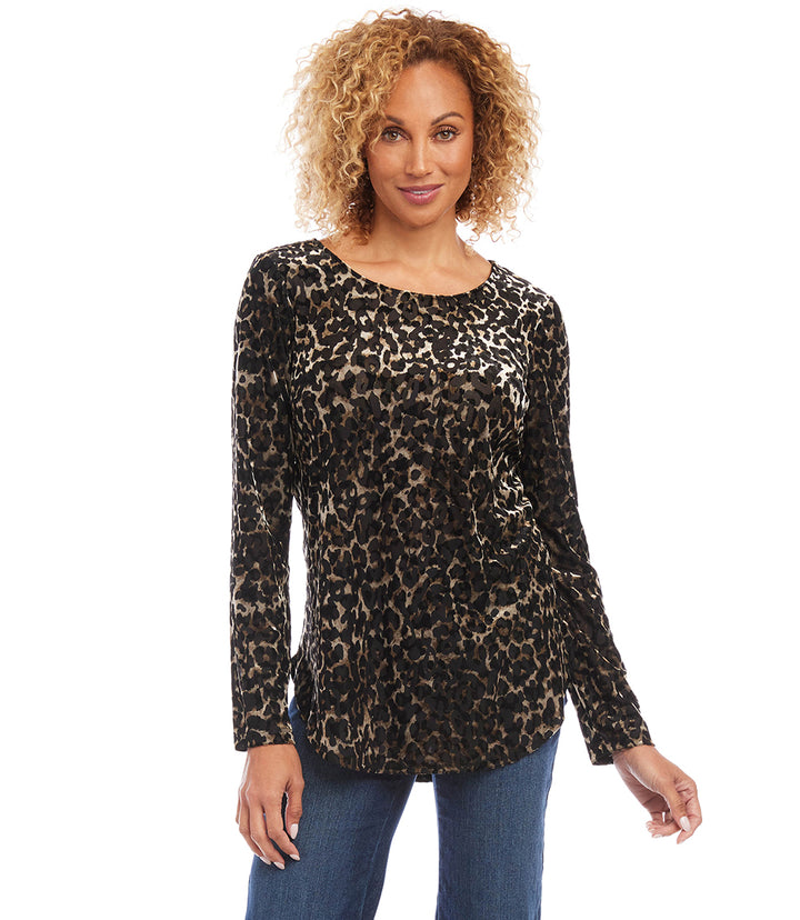 Velvet Burnout Shirttail Top