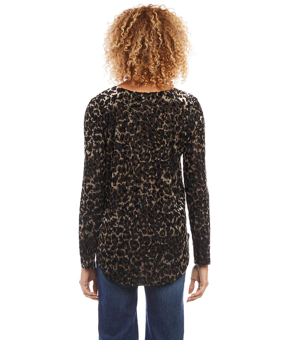 Velvet Burnout Shirttail Top