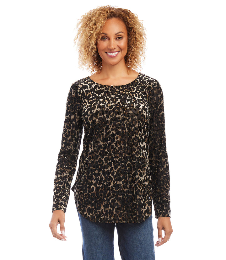Velvet Burnout Shirttail Top