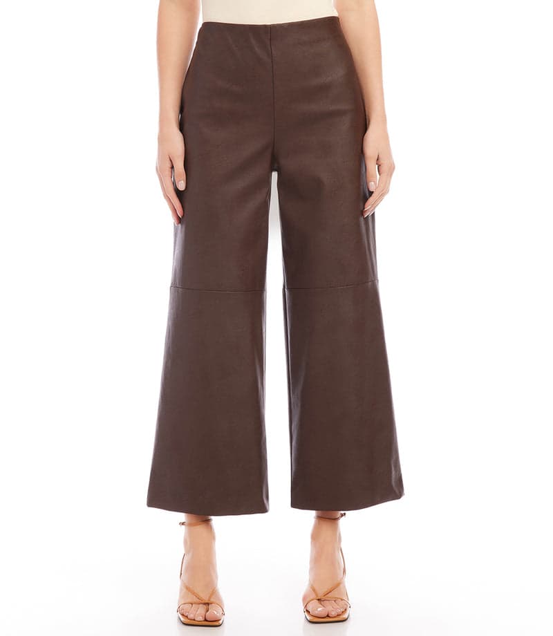 Cropped Vegan Leather Pants