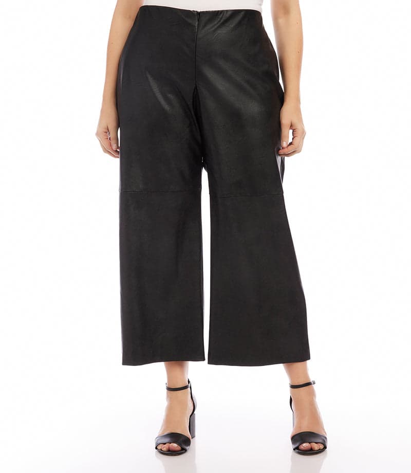 Plus Size Cropped Vegan Leather Pants