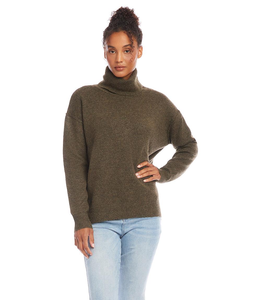 Olive Turtleneck Sweater | Karen Kane