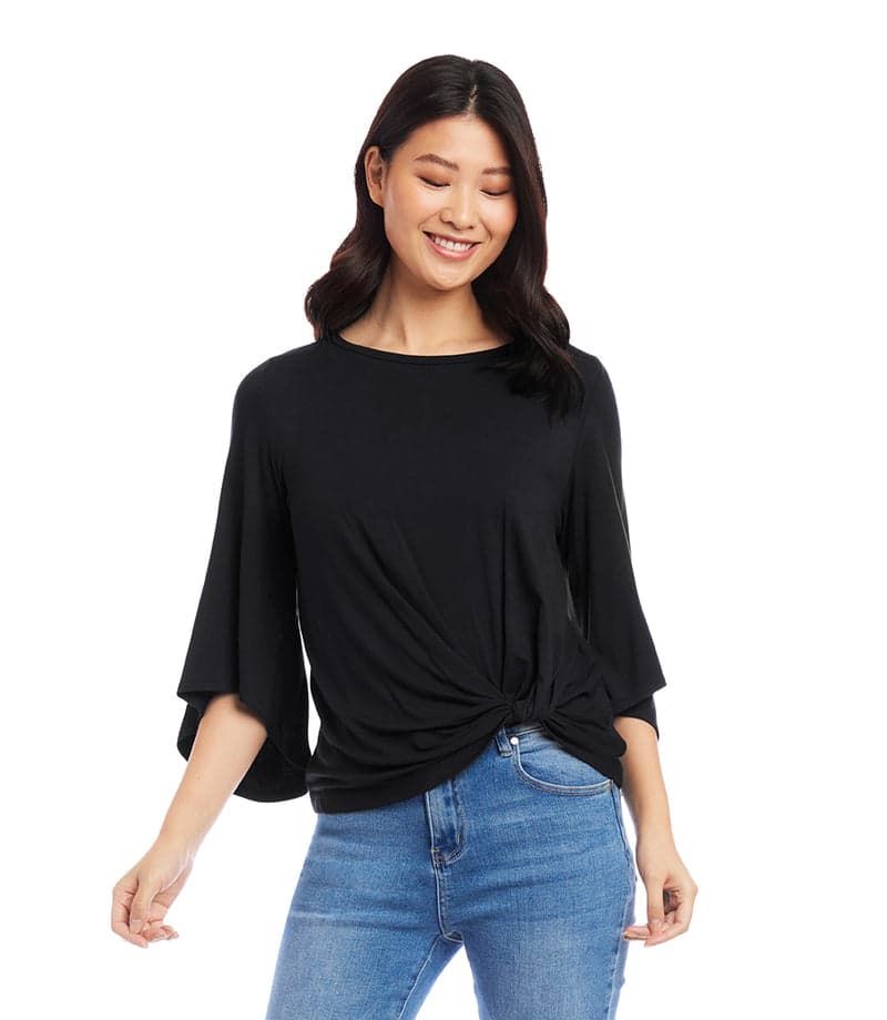 Petite Size Flare Sleeve Pick Up Top