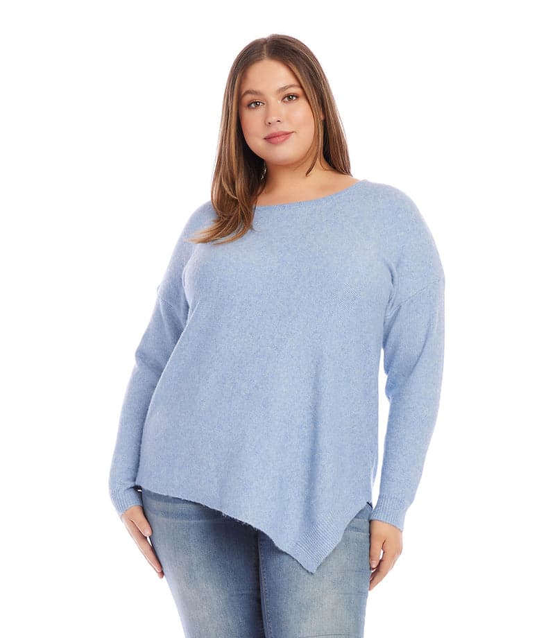 Plus Size Asymmetric Hem Sweater