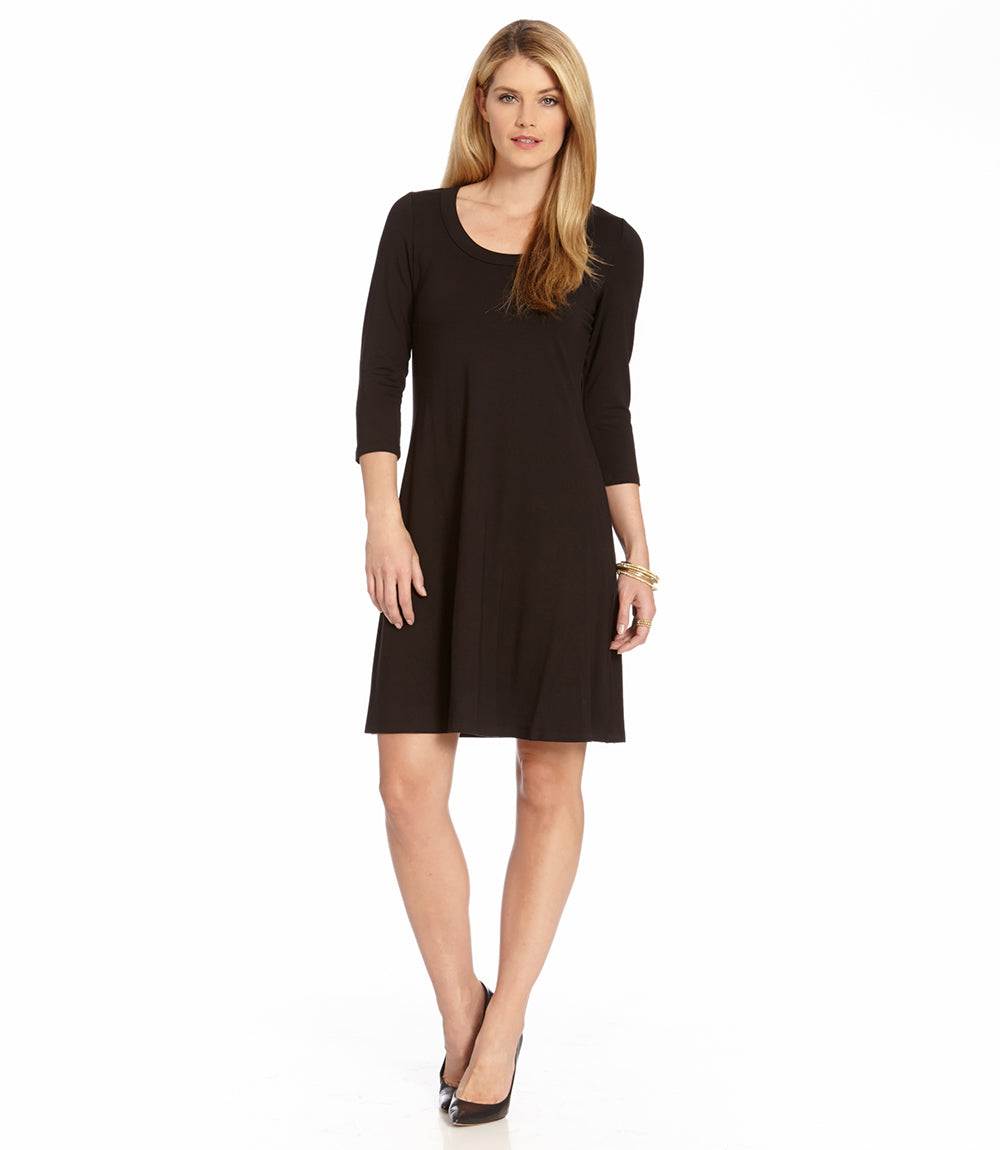 Karen Kane Women's Petites Scoop Neck A Line Dress - Black - Size P/XL Karen Kane Women's Petites Scoop Neck A Line Dress - Black - Size P/XL