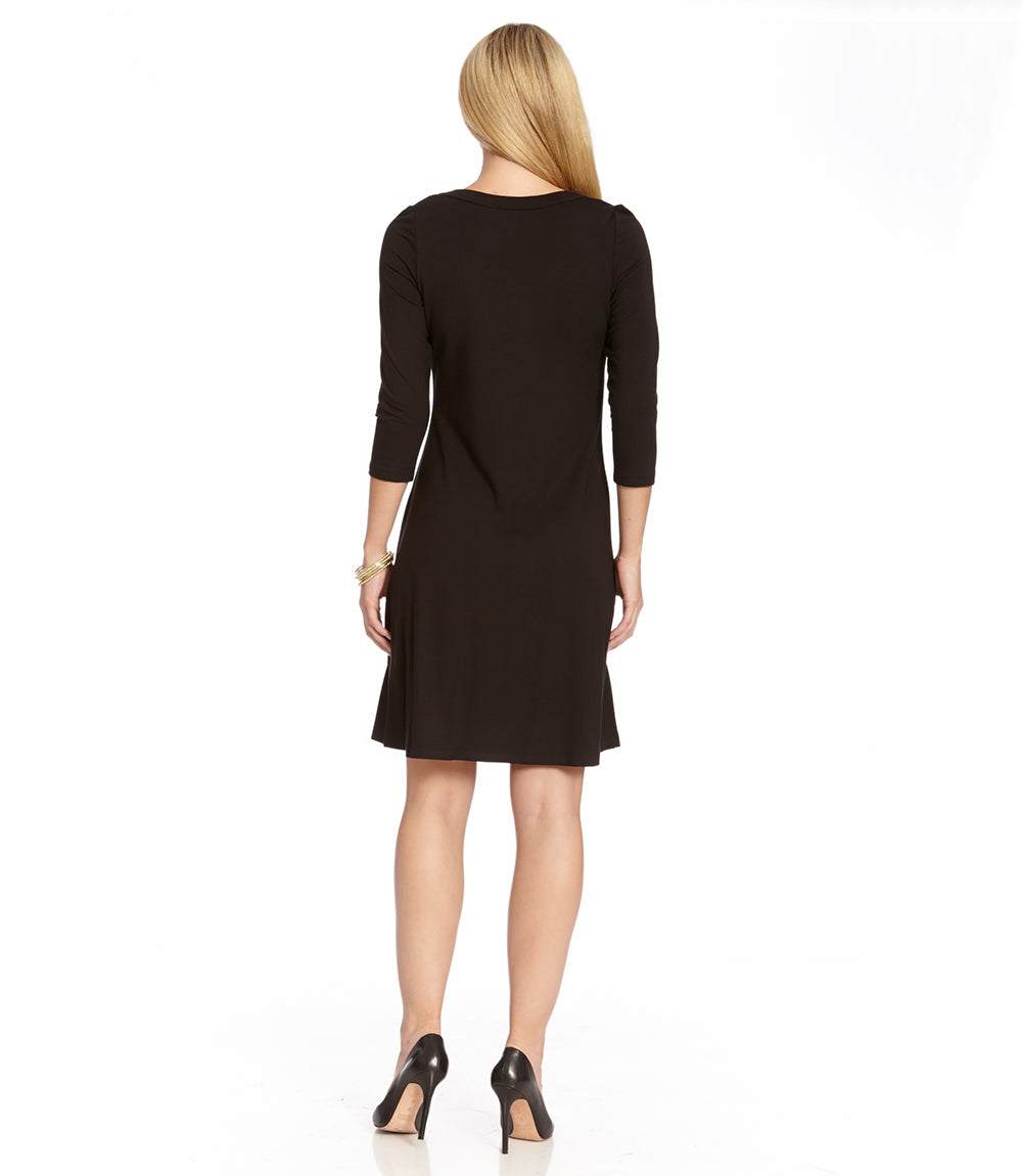 Karen Kane Women's Petites Scoop Neck A Line Dress - Black - Size P/XL Karen Kane Women's Petites Scoop Neck A Line Dress - Black - Size P/XL