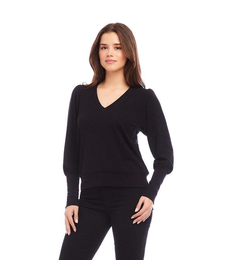 V-Neck Bishop Sleeve Top