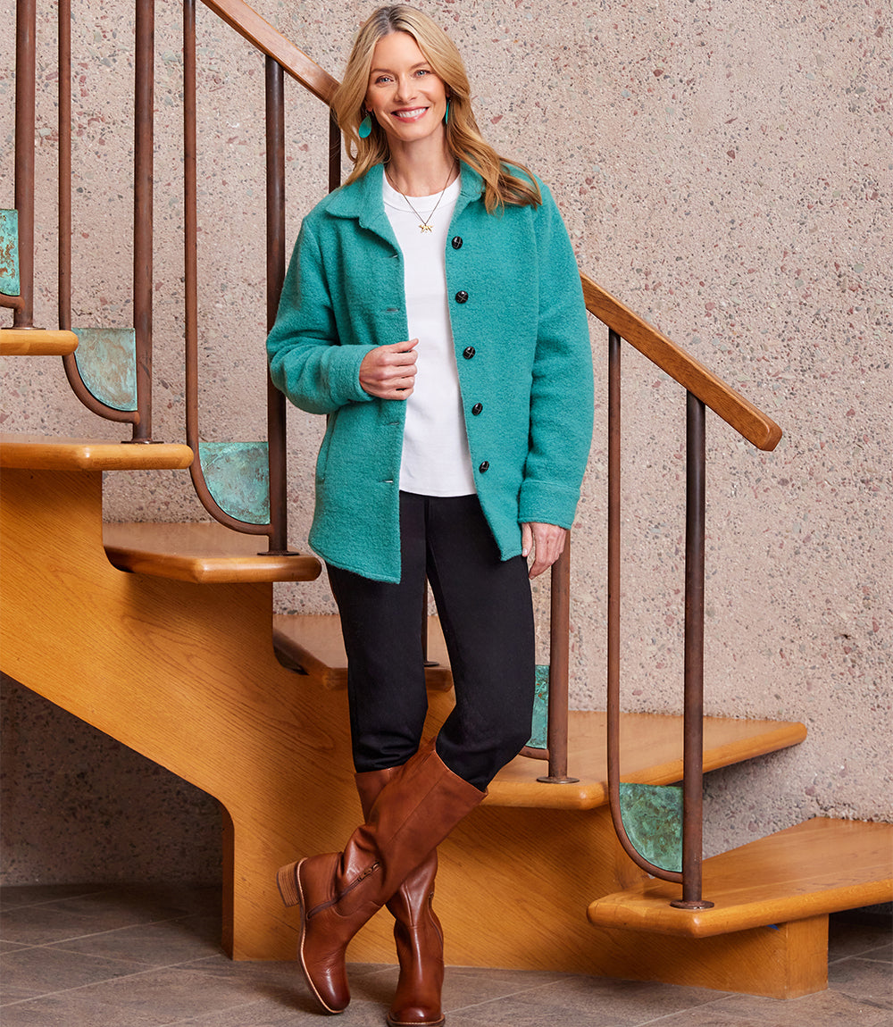 Glass Brushed Shirt Jacket Karen Kane