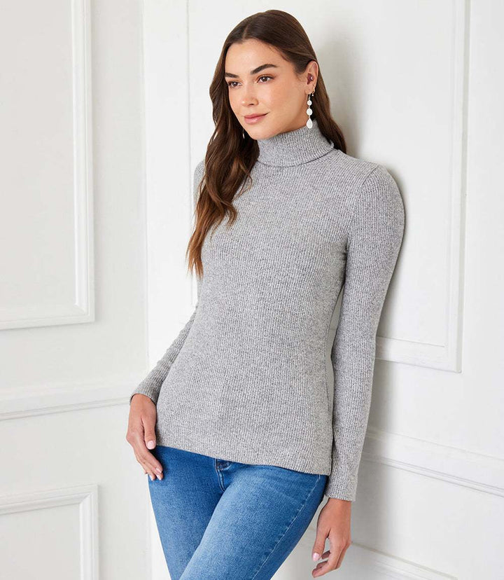 Ribbed Turtleneck Top