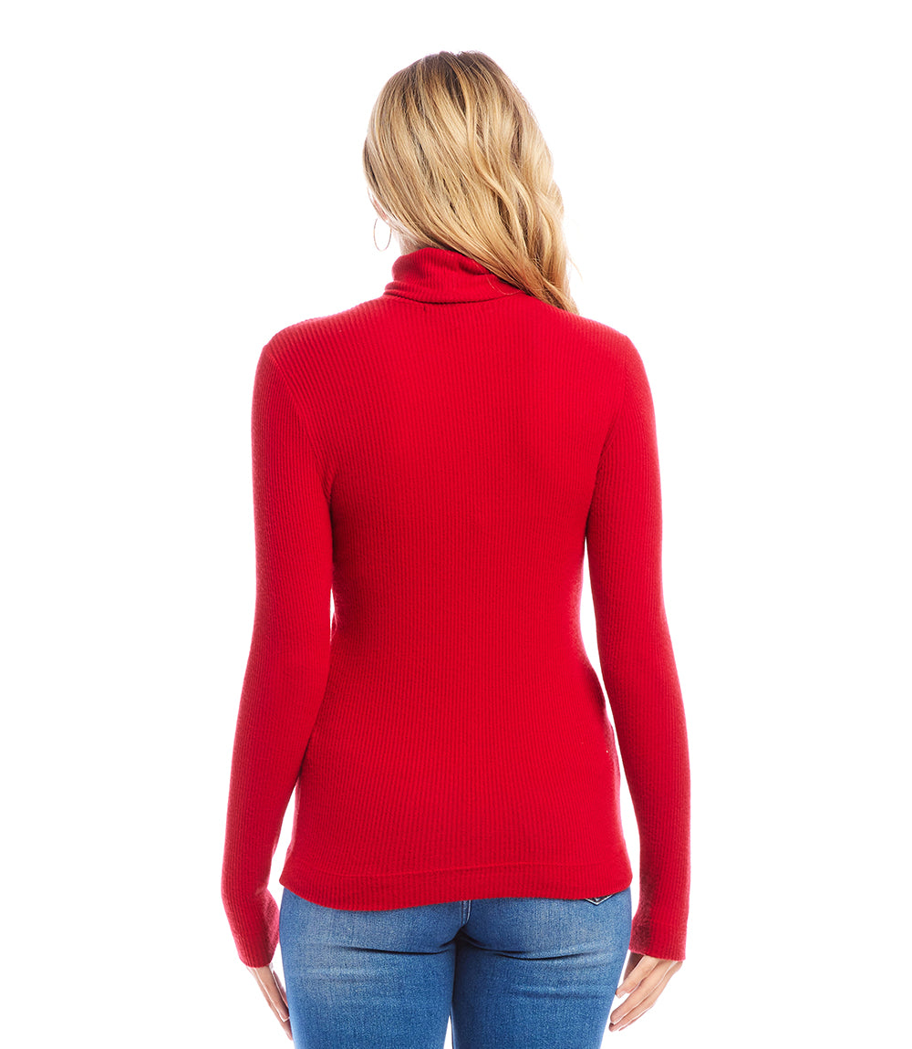 Ribbed Turtleneck Top