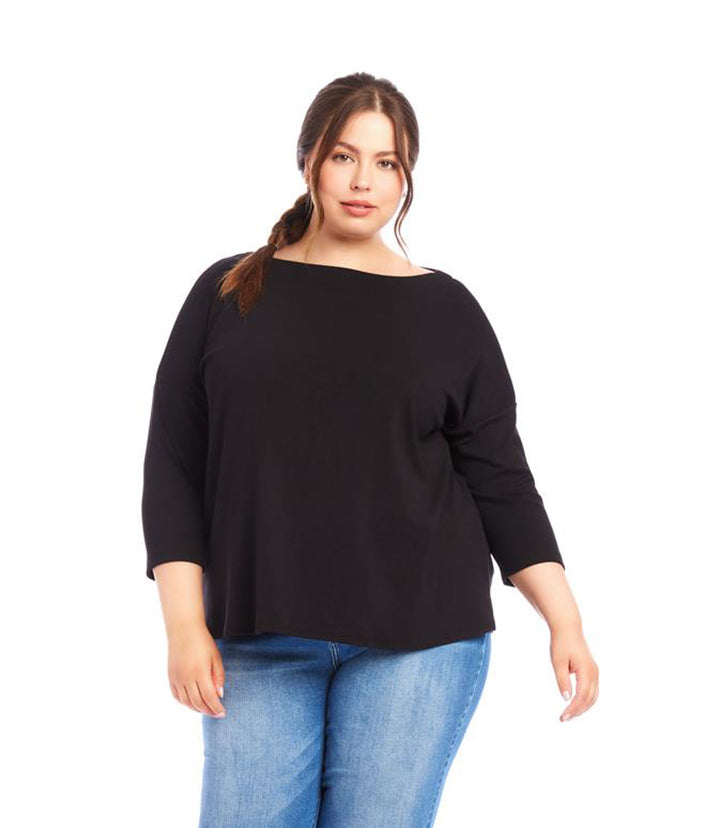Plus Size Boatneck Top