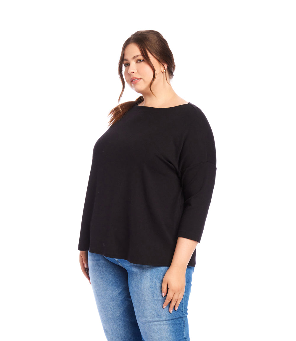 Plus Size Boatneck Top