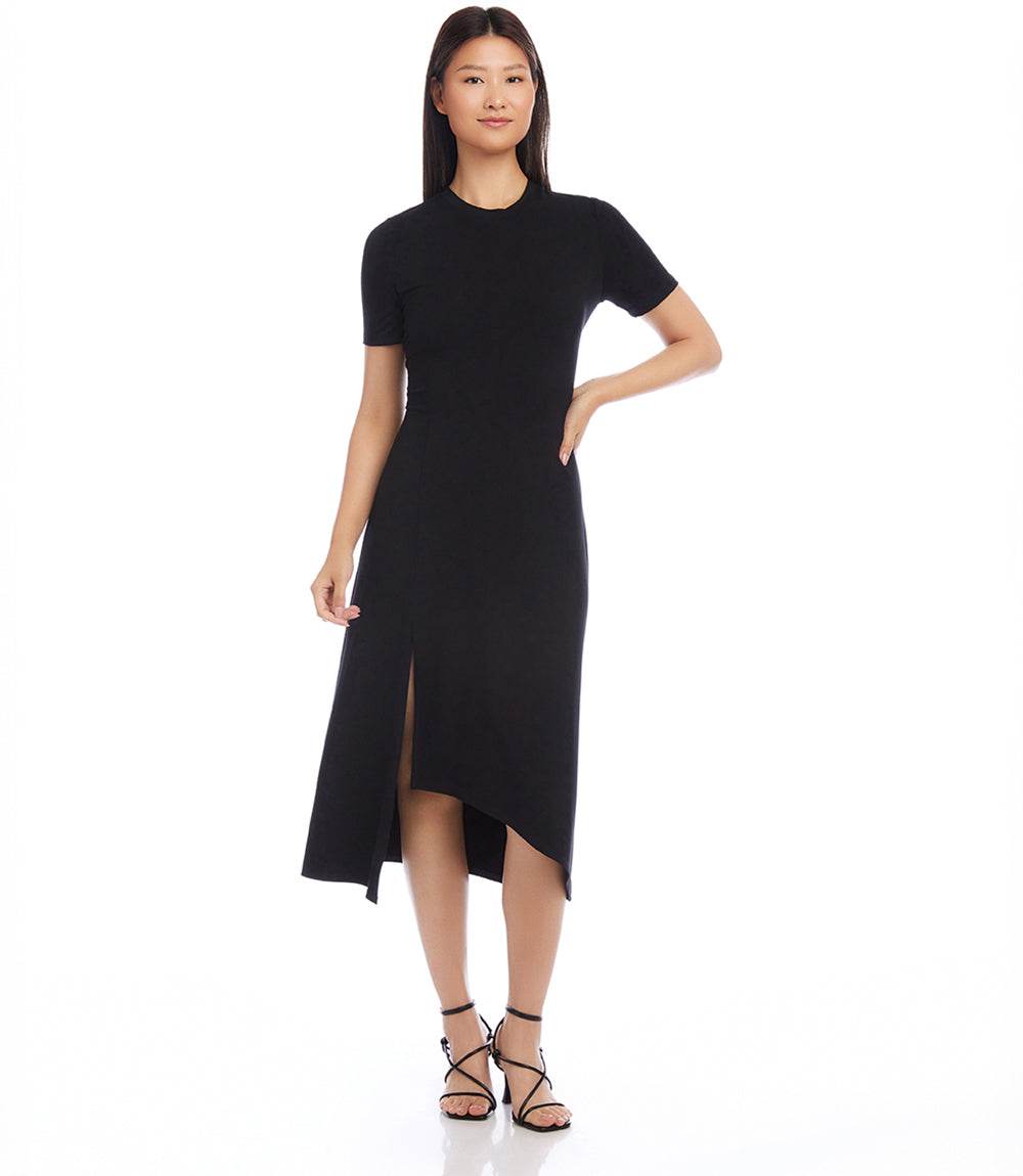 Karen Kane Women's Asymmetric Front Slit Dress - Black - Size XL Karen Kane Women's Asymmetric Front Slit Dress - Black - Size XL