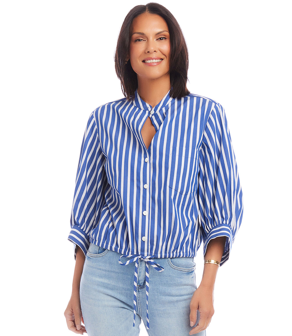 Stripe Tie Waist Top