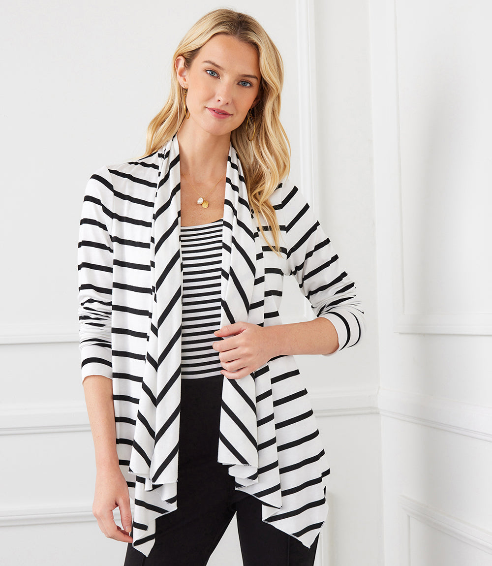 Petite Size Drape Front Cardigan