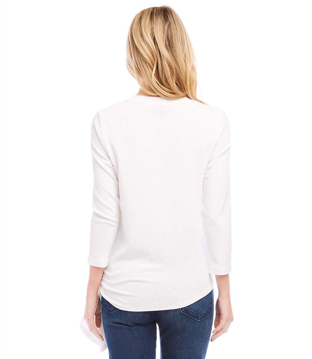 Three Quarter Sleeve Side-Tie Top