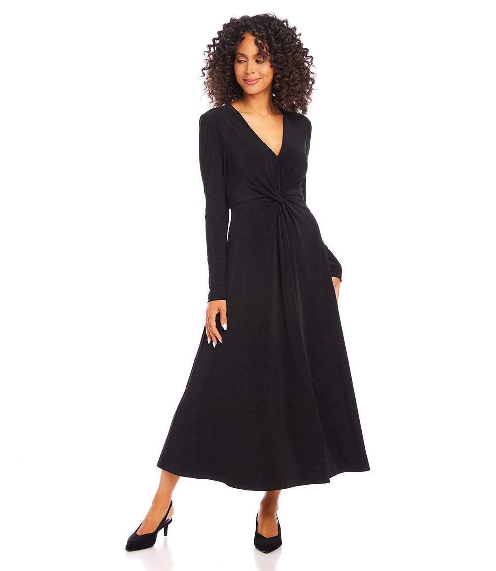 Monroe Travel Jersey Twist Front Midi Dress