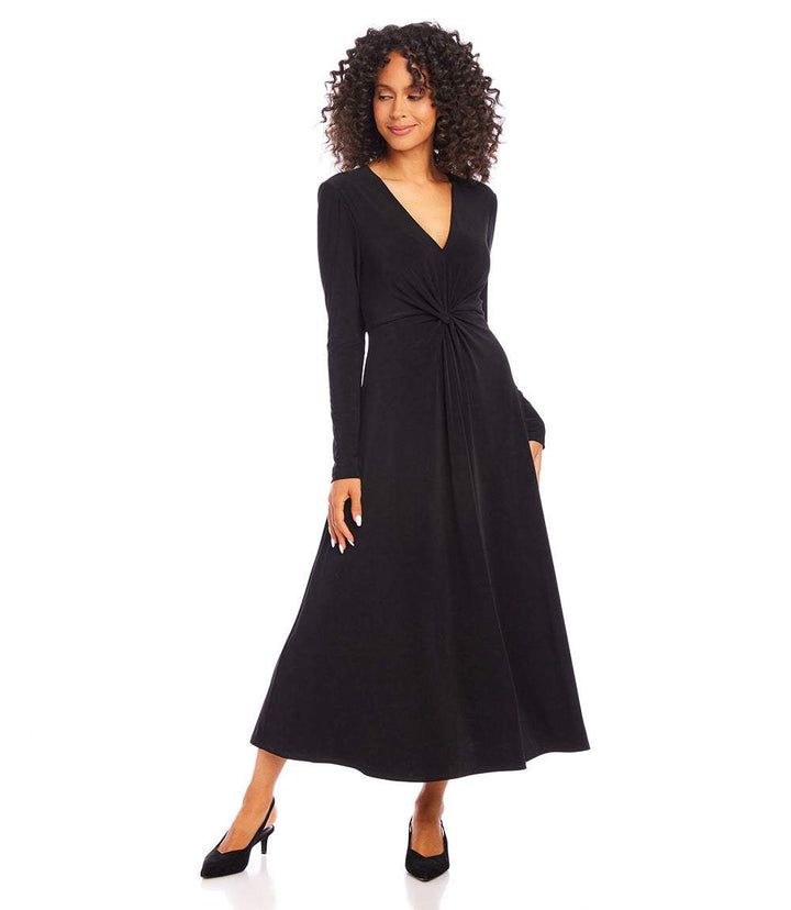 Monroe Travel Jersey Twist Front Midi Dress