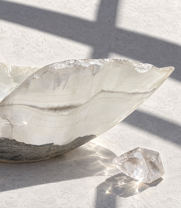Meridian Hand-Carved Natural Onyx Freeform Bowl