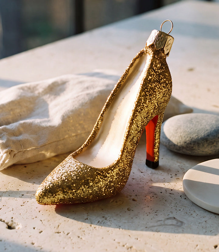 Glam Heel Glass Ornament