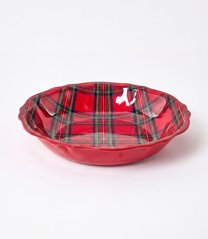 Tartan Melamine Serving Bowl