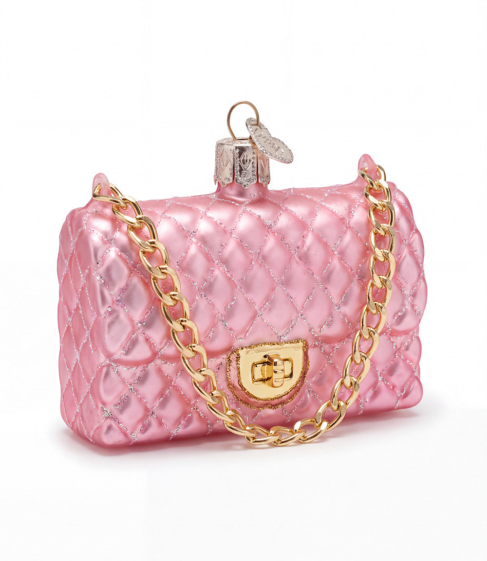 Quilted Purse Glass Ornament