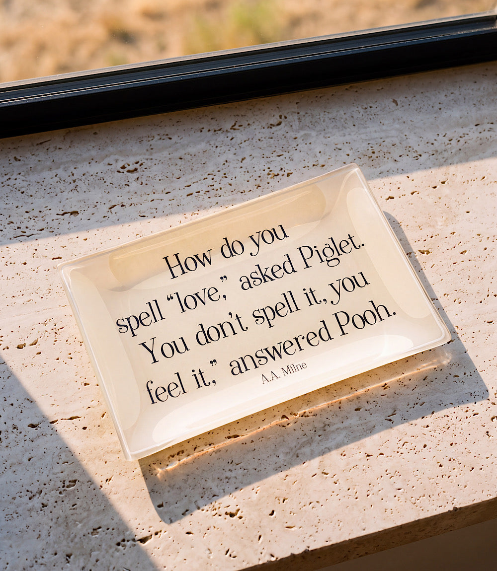 How Do You Spell Love Decoupage Glass Tray