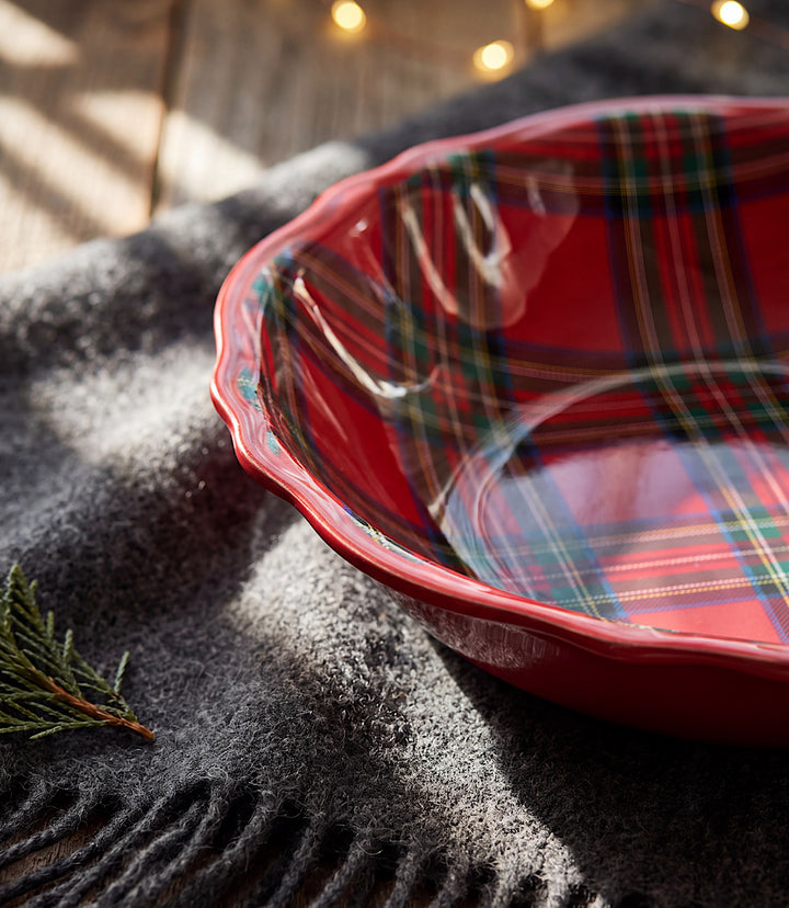 Tartan Melamine Serving Bowl