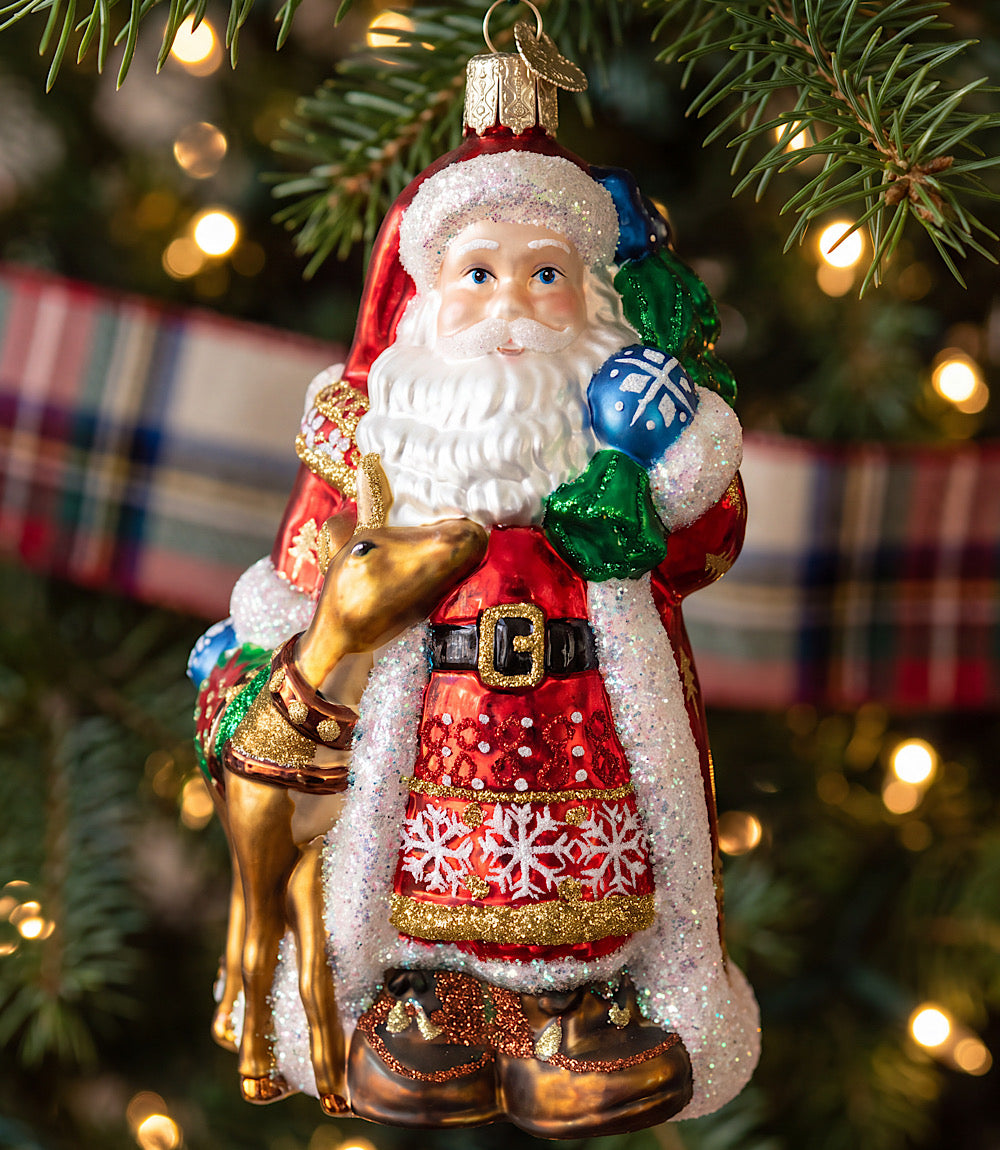 Nordic Santa Glass Ornament