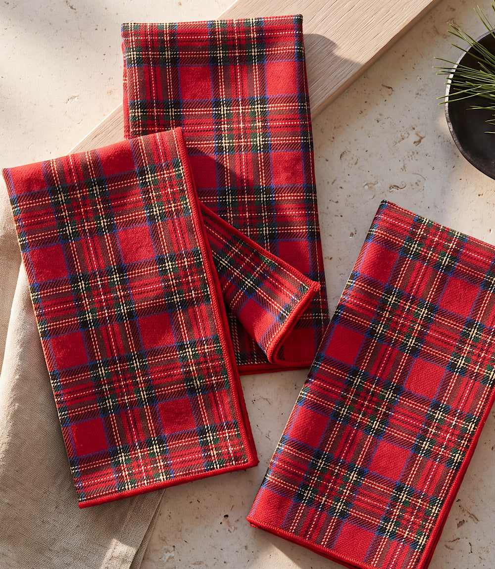Tartan Cloth Dinner Napkins, Set Of 4