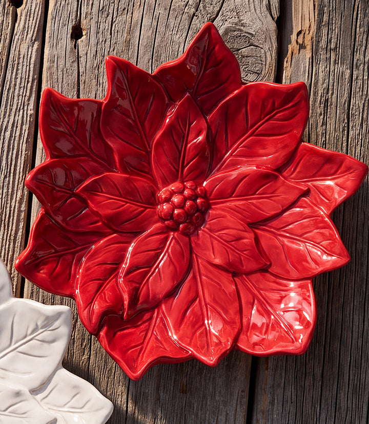 Poinsettia Tidbit Plate