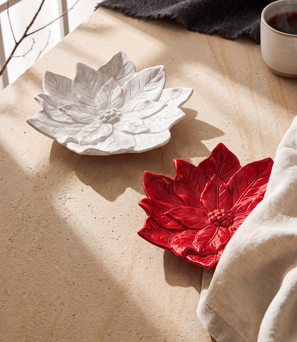 Poinsettia Tidbit Plate