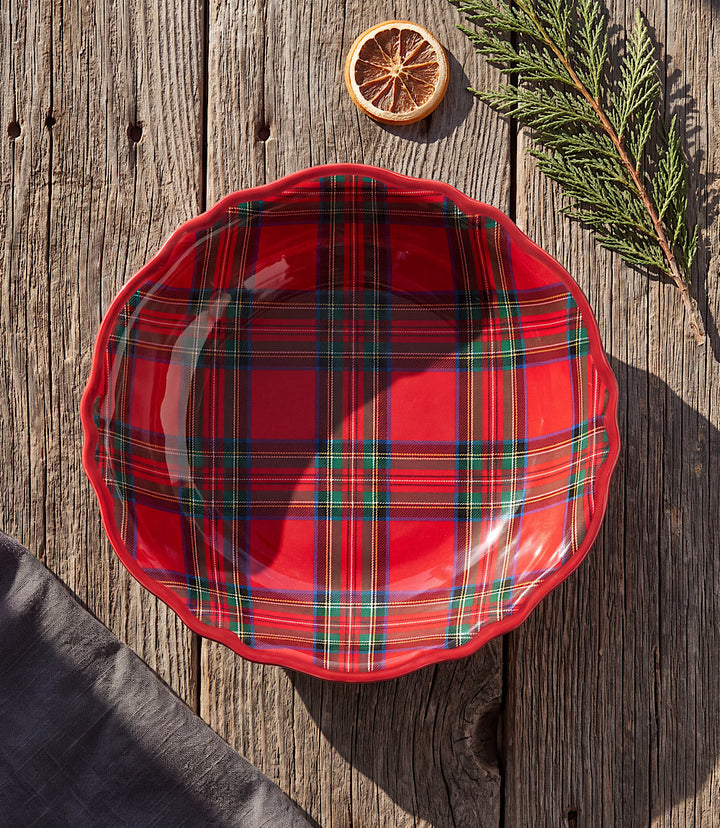 Tartan Melamine Serving Bowl