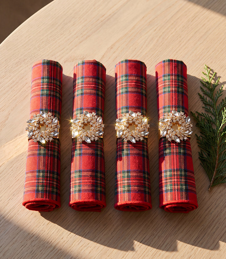 Tartan Cloth Dinner Napkins, Set Of 4