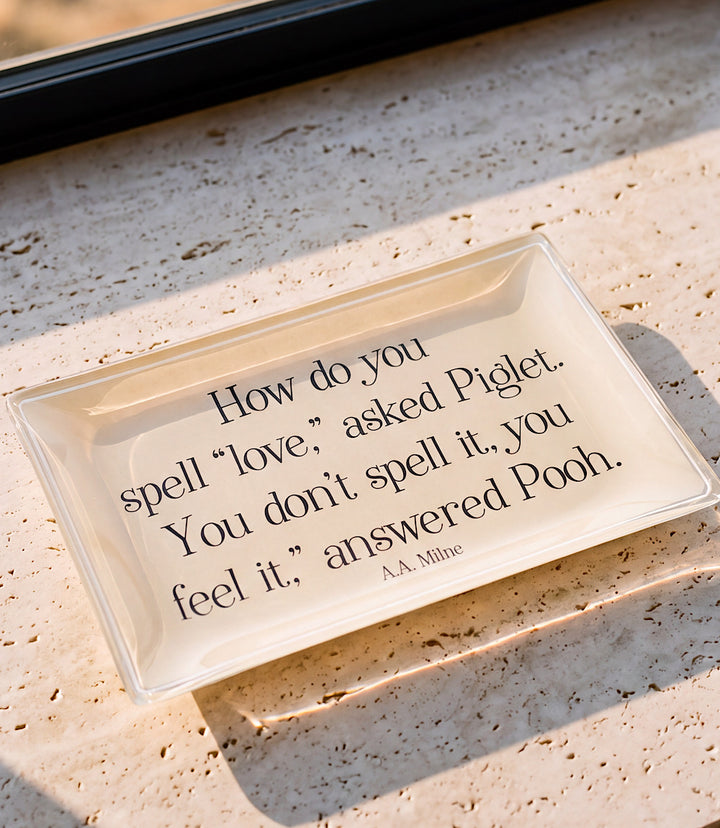 How Do You Spell Love Decoupage Glass Tray