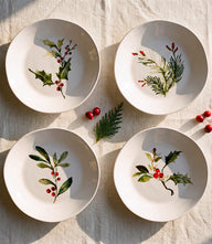 Holly Berry Ceramic Bowls, Set Of 4