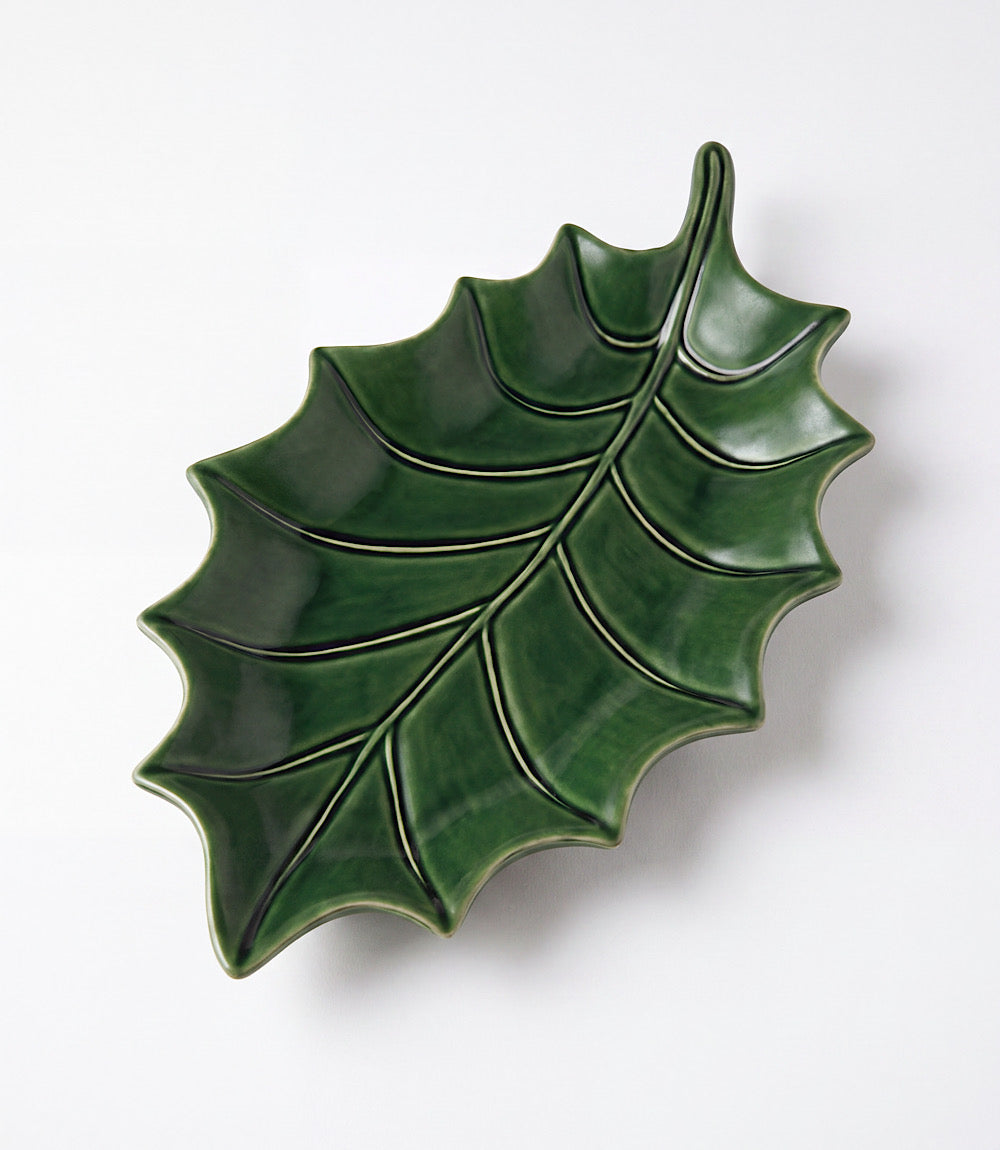 Holly Leaf Ceramic Serving Platter