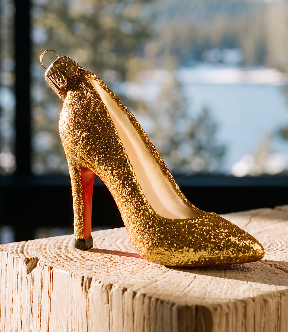 Glam Heel Glass Ornament