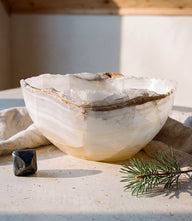 Solstice Hand-Carved Natural Onyx Freeform Bowl