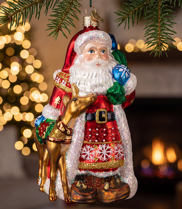 Nordic Santa Glass Ornament