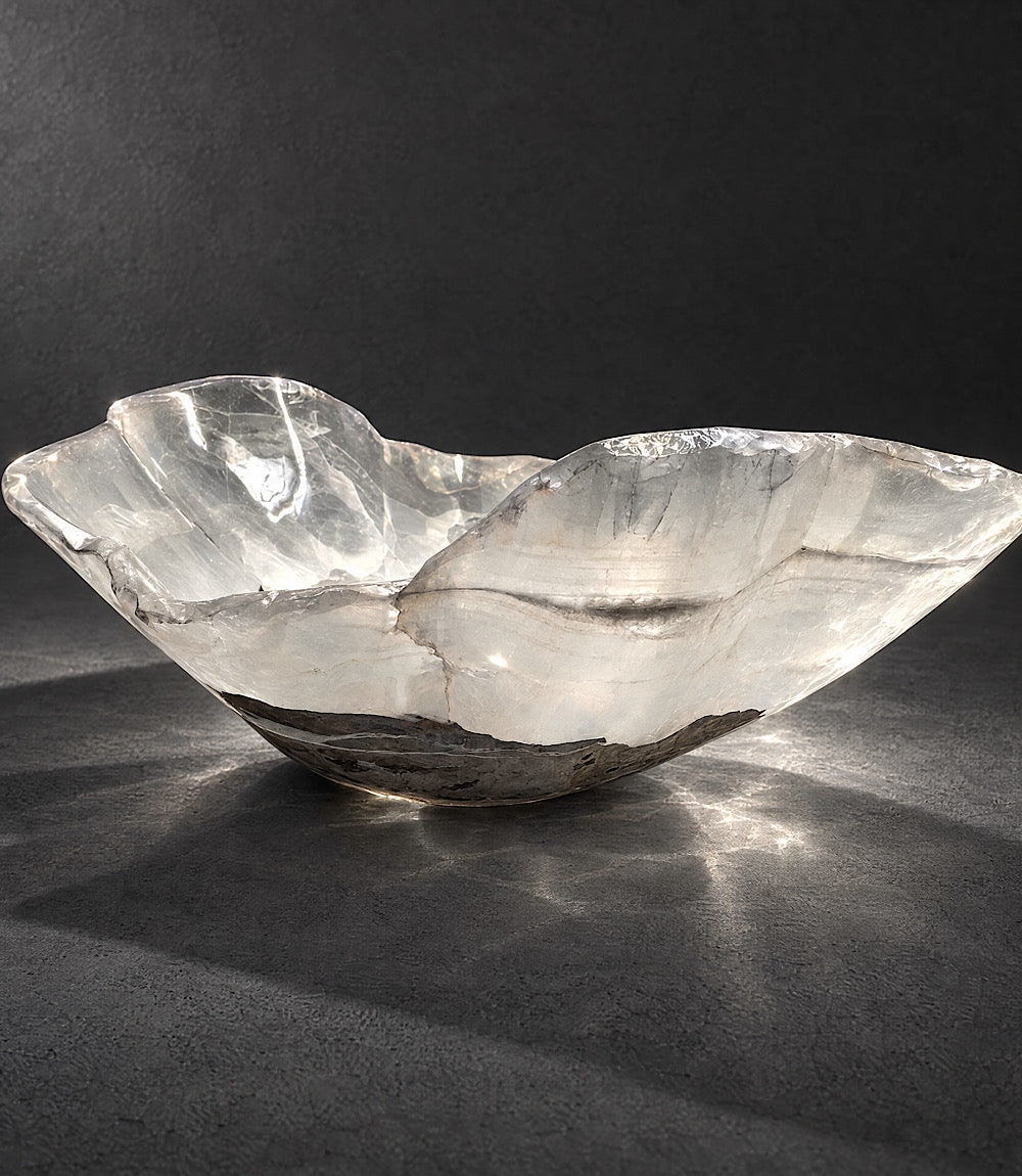 Meridian Hand-Carved Natural Onyx Freeform Bowl