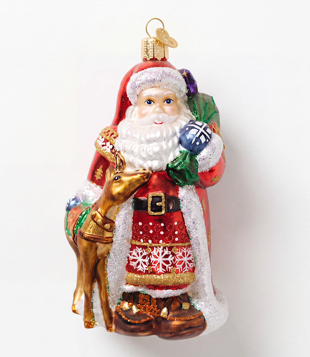 Nordic Santa Glass Ornament