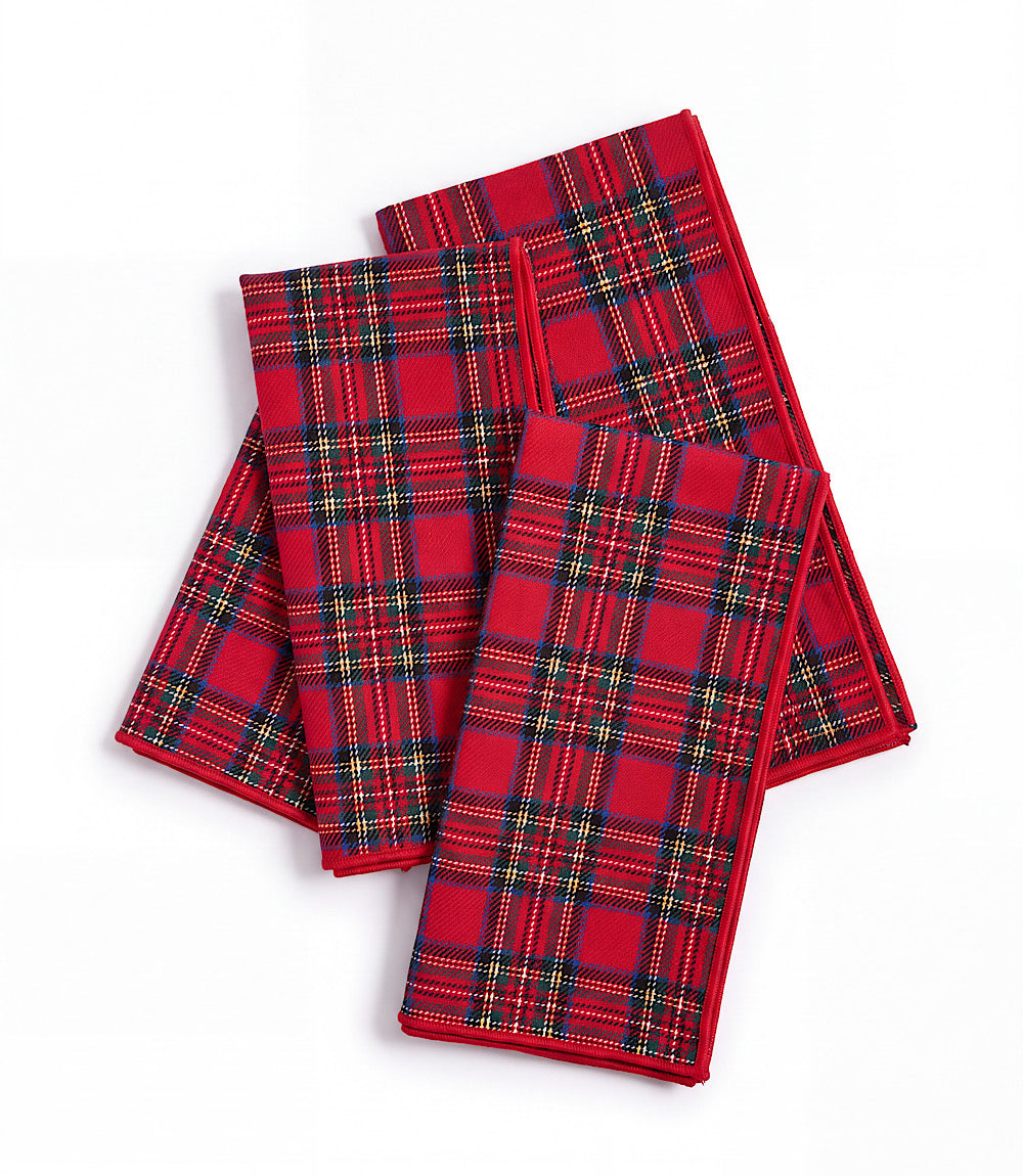 Tartan Cloth Dinner Napkins, Set Of 4