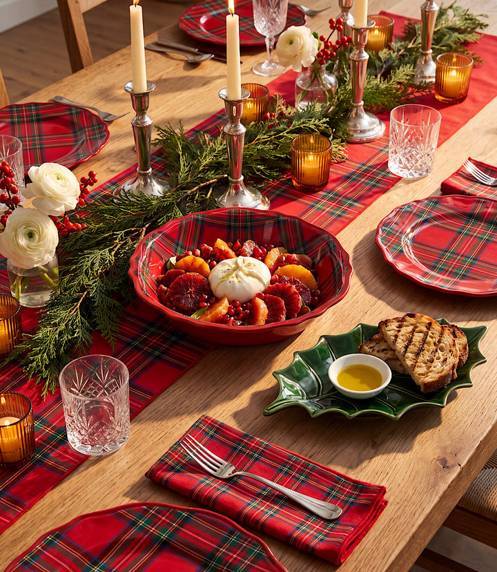 Holly Leaf Ceramic Serving Platter