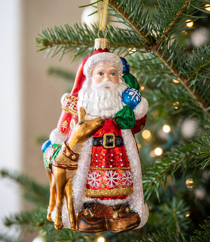 Nordic Santa Glass Ornament