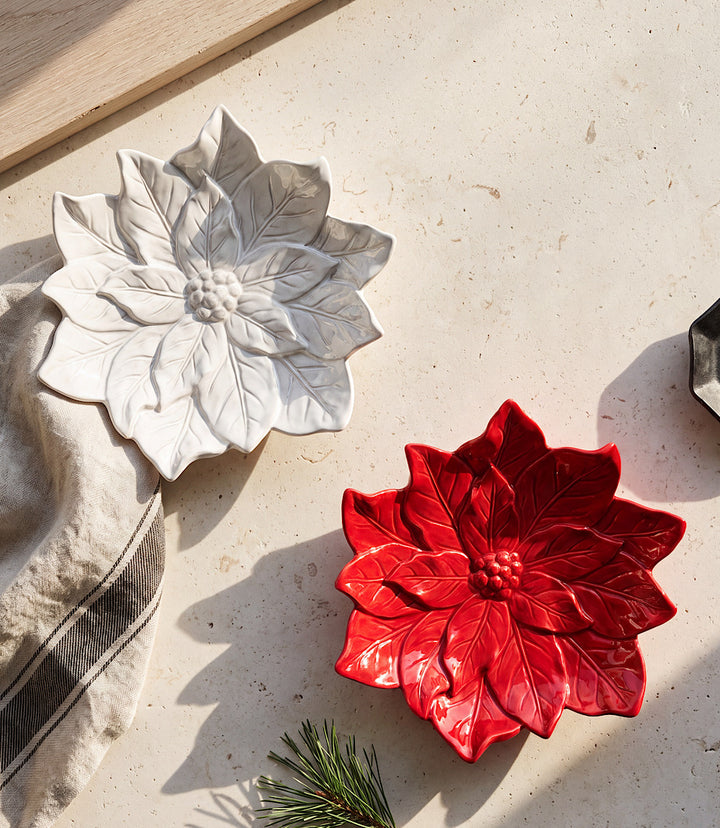 Poinsettia Tidbit Plate
