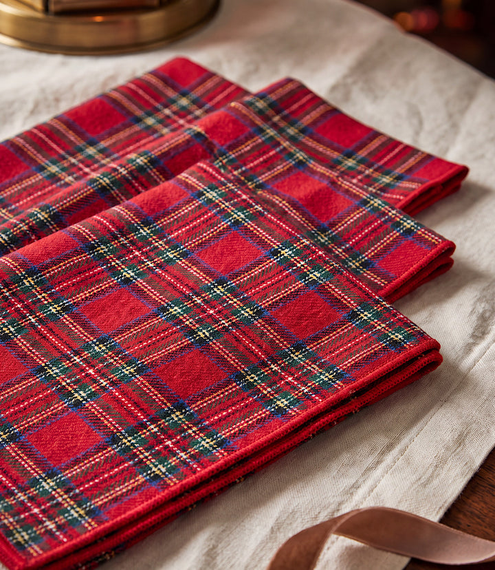 Tartan Cloth Dinner Napkins, Set Of 4