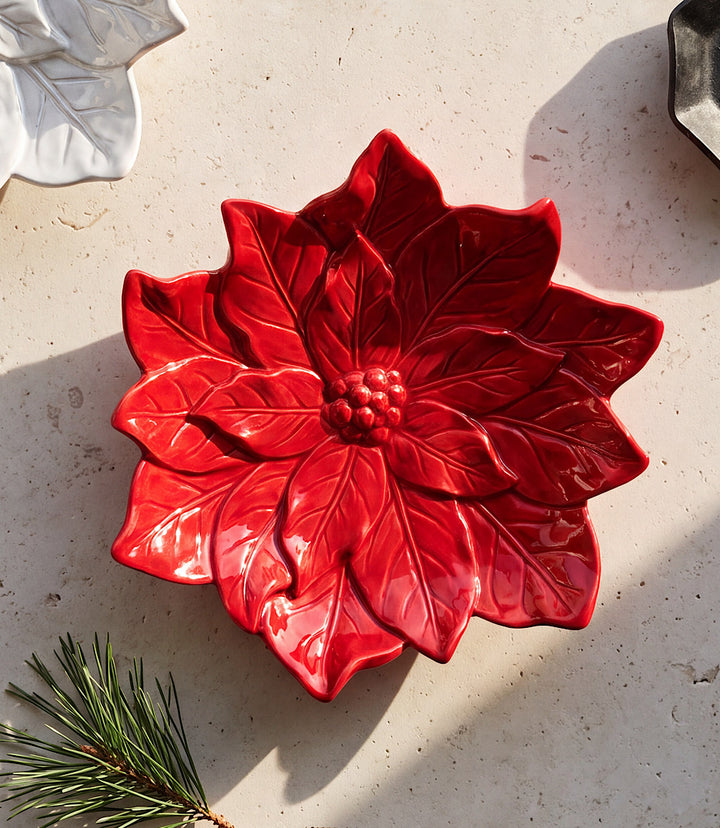 Poinsettia Tidbit Plate
