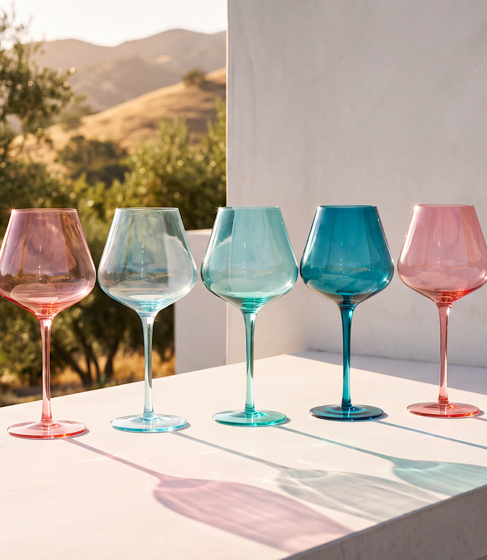 Colors Of St. Barth Wine Glasses, Set Of 5