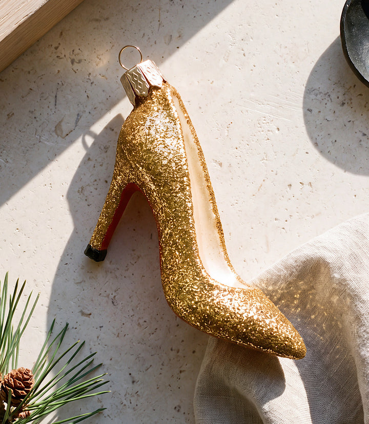 Glam Heel Glass Ornament